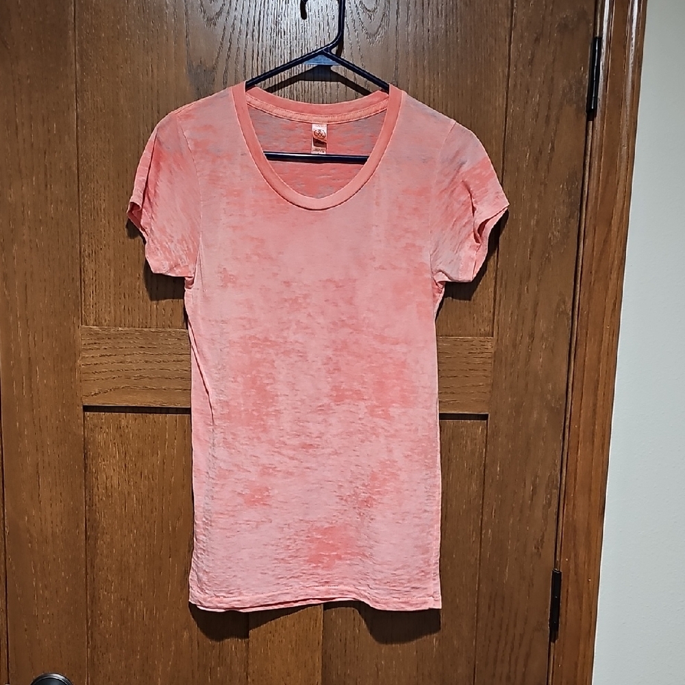 Alternative Coral Burnout Short Sleeve Tee